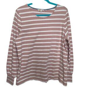 Boden Pink and White Striped Blouse